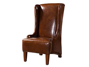 Wing Back Leather Chair