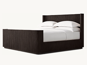 European White Oak Bed;Faddish Striated Bed;Shelter Bed With Footboard