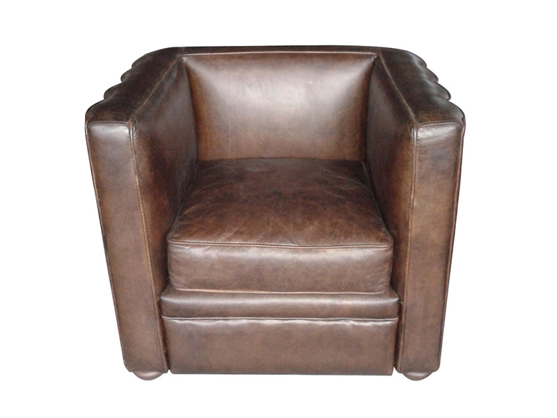 retro tan leather sofa
